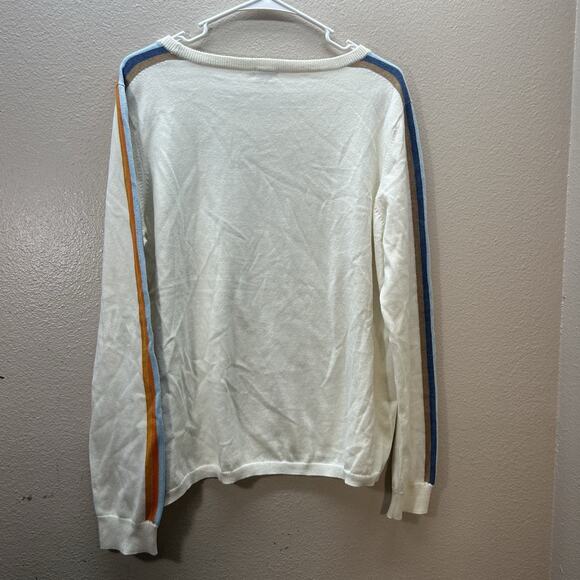 Women's White and Orange Sweater - Picture 5 of 5